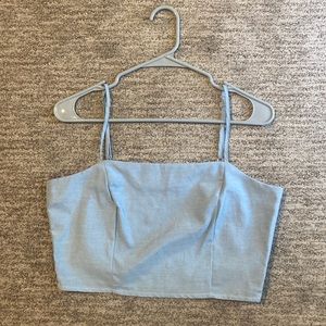 Blush Boutique crop top light blue Medium